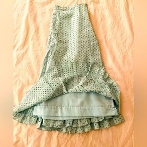 Apostrophe eyelet skirt 10 + white blouse